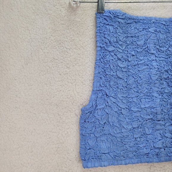 NWT Cotton On Blue Stretch Scrunchie Y2K Style Sleeveless Sexy Crop Top - Picture 8 of 12